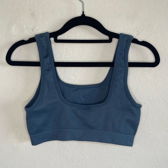 Fabletics Jas Seamless Sports Bra Blue - Size S - Picture 2 of 4